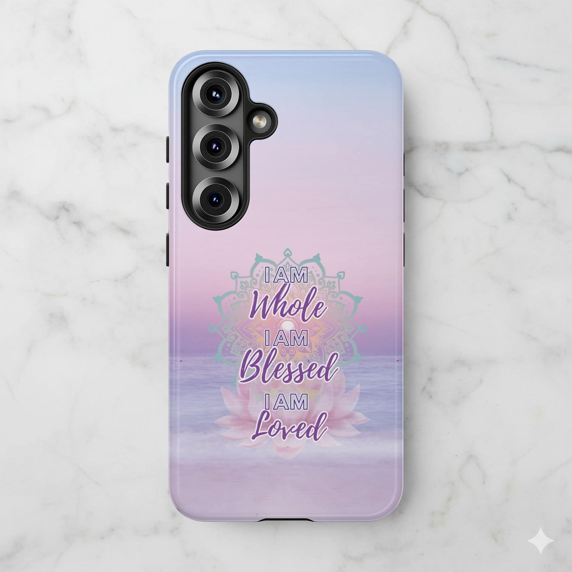 I Am Whole – Affirmation Tough Phone Case (Pink) - Image 6