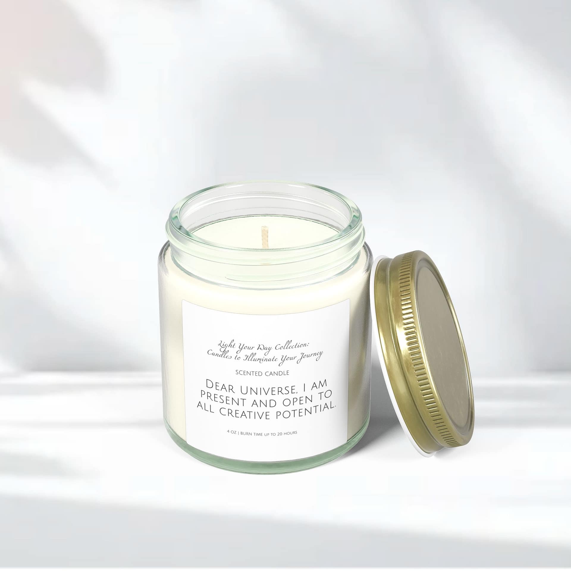 Open to Potential – Eco Manifestation Candle (Amber & White) - Image 2