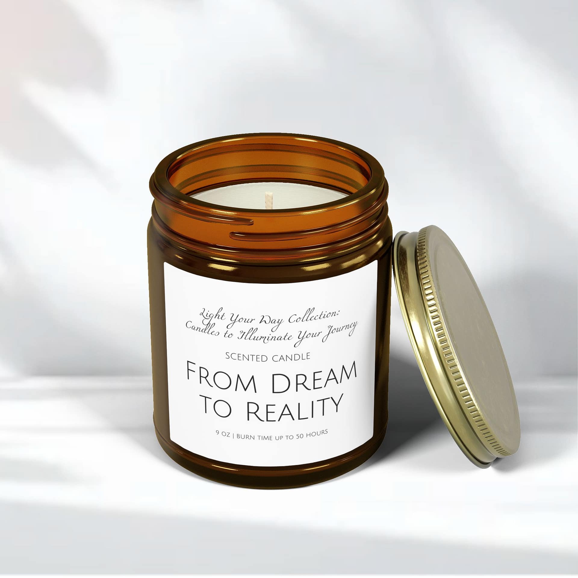 From Dream to Reality – Manifestation Candle (Amber & White) - Image 5