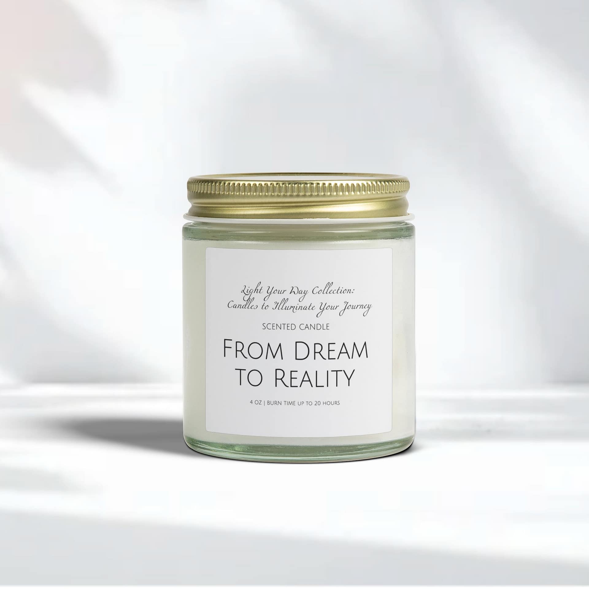 From Dream to Reality – Manifestation Candle (Amber & White) - Image 3