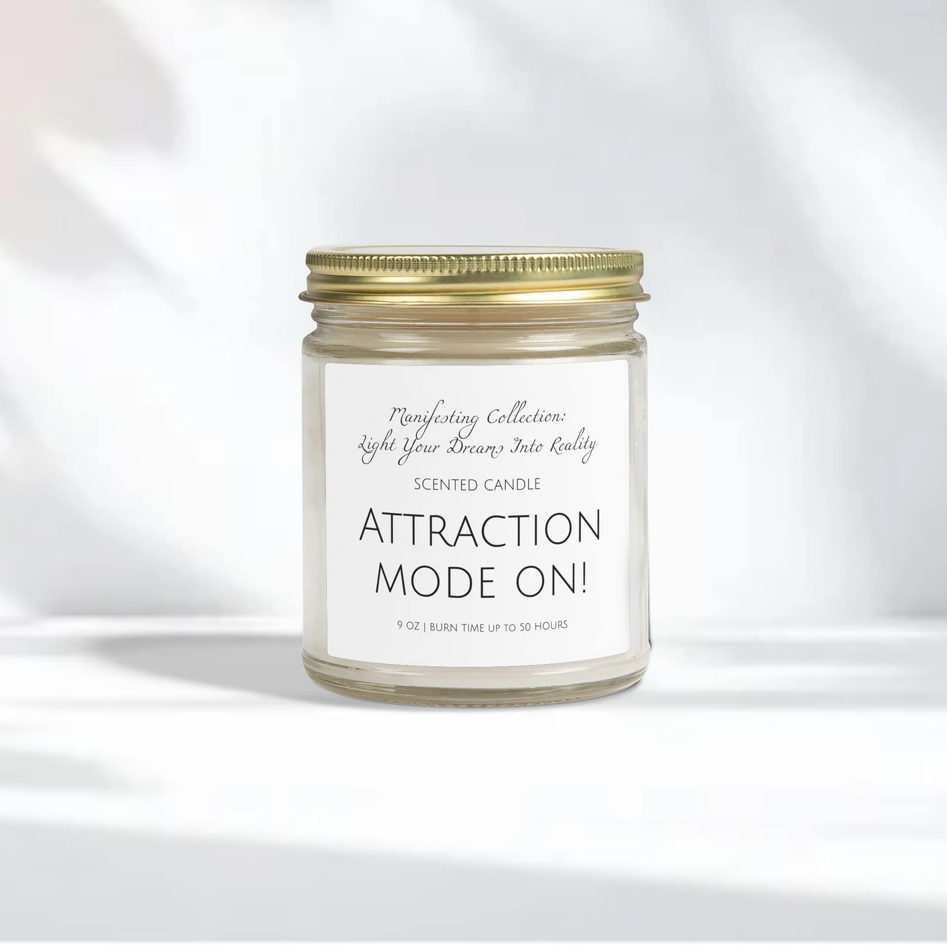Attraction Mode On – Eco Manifestation Candle (Amber & White) - Image 2